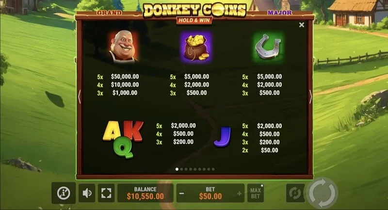 Donkey Coins Hold & Win - campo com fichas Coin pegajosas